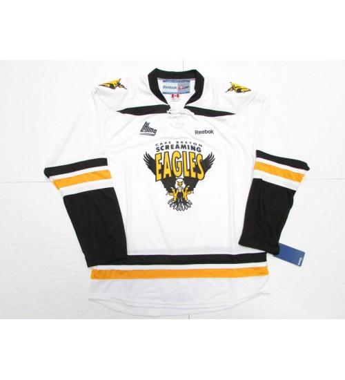 Custom CHL QMJHL Cape Breton Screaming Eagles Premier Authentic Hockey Jersey White