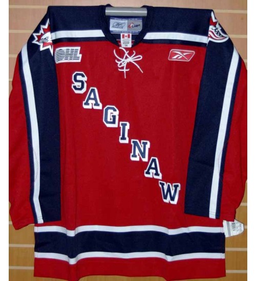 Custom CHL Saginaw Spirit OHL Premier Authentic Hockey Jersey Alternate Red