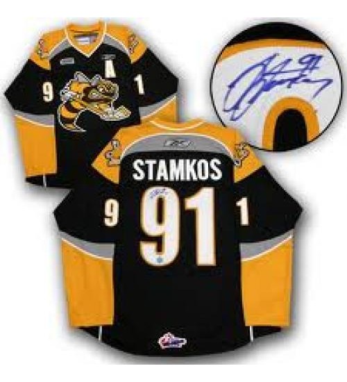 Custom CHL Sarnia Sting OHL 91 Steven Stamkos Authentic Hockey Jersey Black