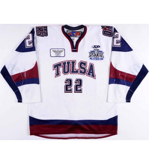 Custom CHL Tulsa Oilers 22 Gary Steffes Authentic Hockey Jersey White