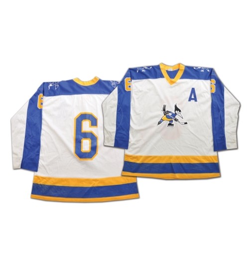 Custom WHA Phoenix Roadrunners 6 Rollins Hockey Jersey White