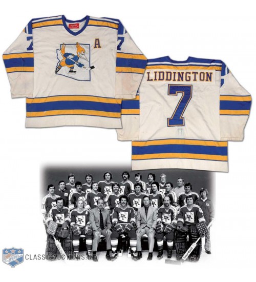 Custom WHA Phoenix Roadrunners 7 Liddington Hockey Jersey White