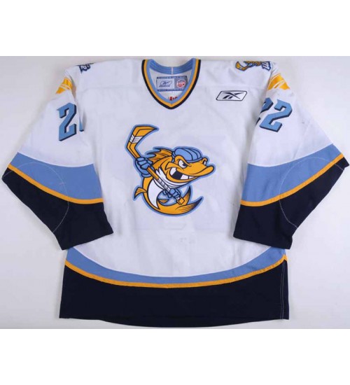 Custom ECHL Toledo Walleye 22 Brandon Naurato Authentic Hockey Jersey White