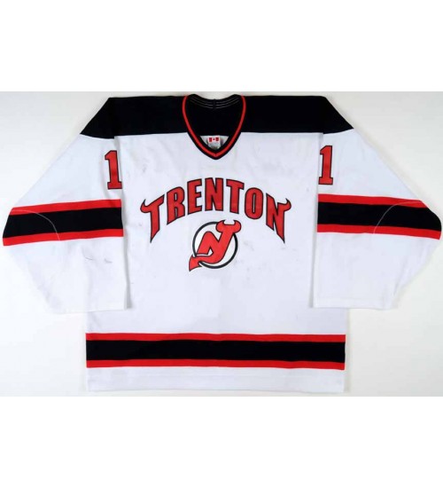 Custom ECHL Trenton Devils 1 Dave Caruso Hockey Jersey White