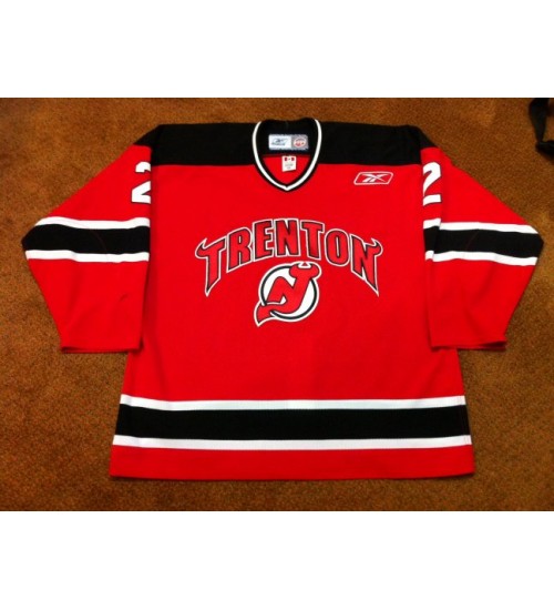 Custom ECHL Trenton Devils 2 Matt Torti Hockey Jersey Red