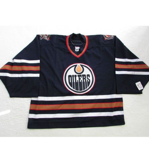 Custom Edmonton Oilers goaltender Authentic Premier Hockey Jersey Blue