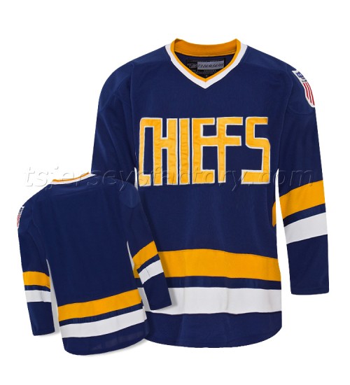 Custom Hanson Brothers Charlestown Chiefs Hockey Jersey Blue Slap Shot Movie