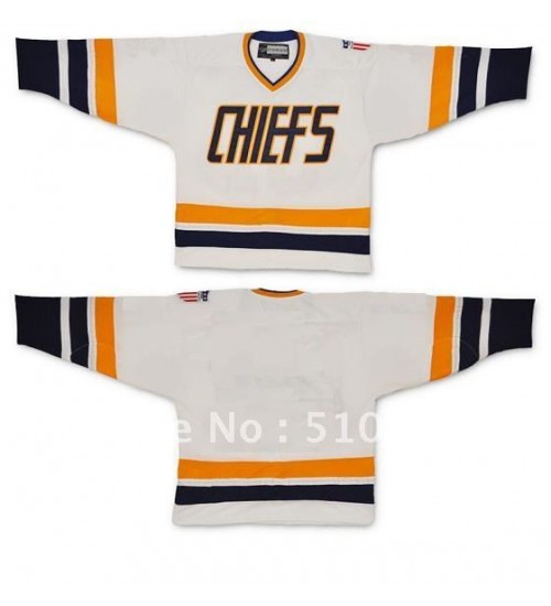 Custom Hanson Brothers Charlestown Chiefs Hockey Jersey White Slap Shot Movie