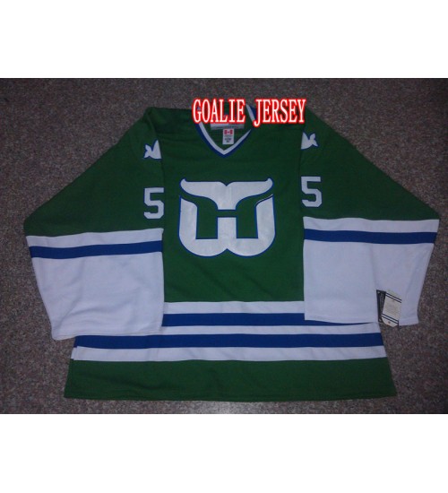 Custom Hartford Whalers goaltender Green Authentic Hockey Jersey