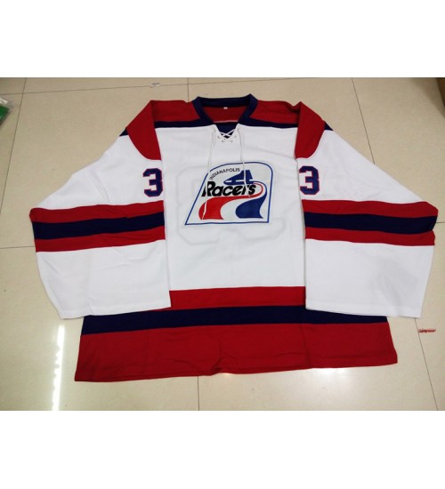 Custom Indianapolis Racers goaltender Authentic Premier Hockey Jersey White