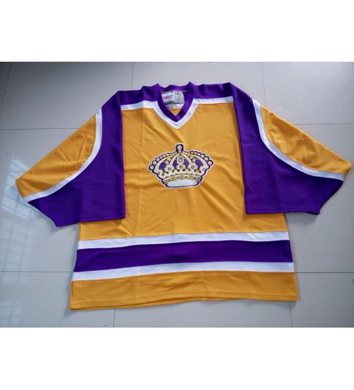 Custom Los Angeles Kings goaltender Authentic Hockey Jersey Yellow