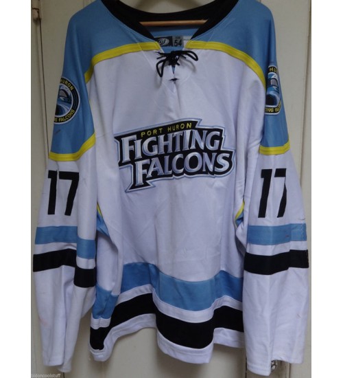 Custom NAHL Port Huron Fighting Falcons 17 Noah Batis Home Hockey Jersey White