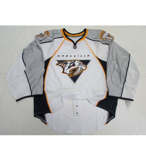 Custom Nashville Predators goaltender Authentic Retro Hockey Jersey Away White