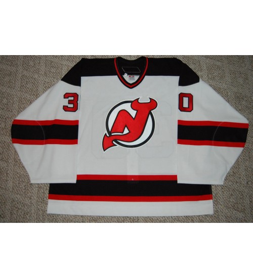 Custom New Jersey Devils goaltender Authentic Hockey Jersey Away White