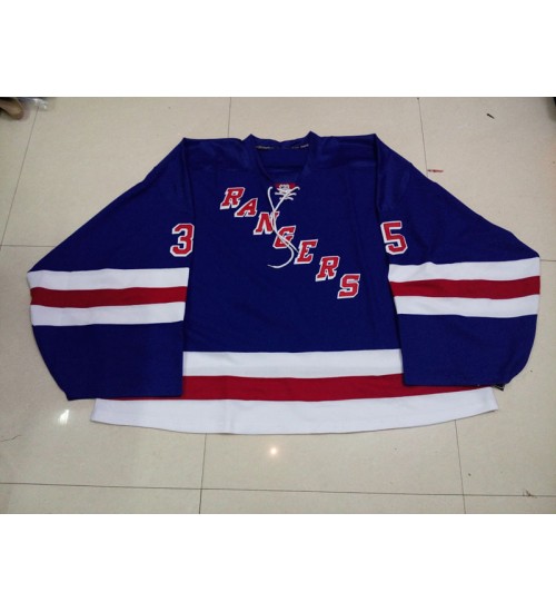 Custom New York Rangers goaltender Authentic Hockey Jersey Home Royal Blue