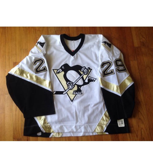 Custom Pittsburgh Penguins goaltender Authentic Premier Hockey Jersey Away White