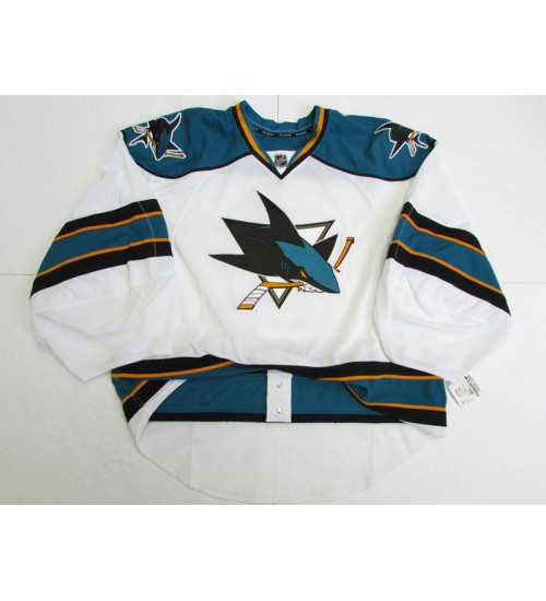 Custom San Jose Sharks goaltender Authentic Premier Hockey Jersey Away White