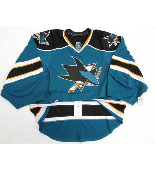 Custom San Jose Sharks goaltender Authentic Premier Hockey Jersey Home Teal