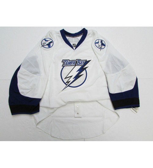 Custom Tampa Bay Lightning goaltender White Away Premier Hockey Jersey