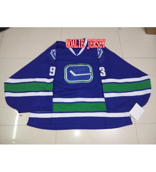 Custom Vancouver Canucks goaltender Royal Blue Alternate Premier Hockey Jersey