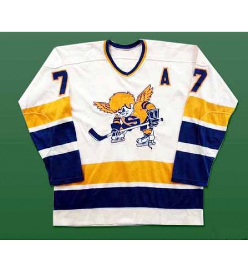 Custom Wayne Connelly Minnesota Fighting Saints Hockey Jersey White