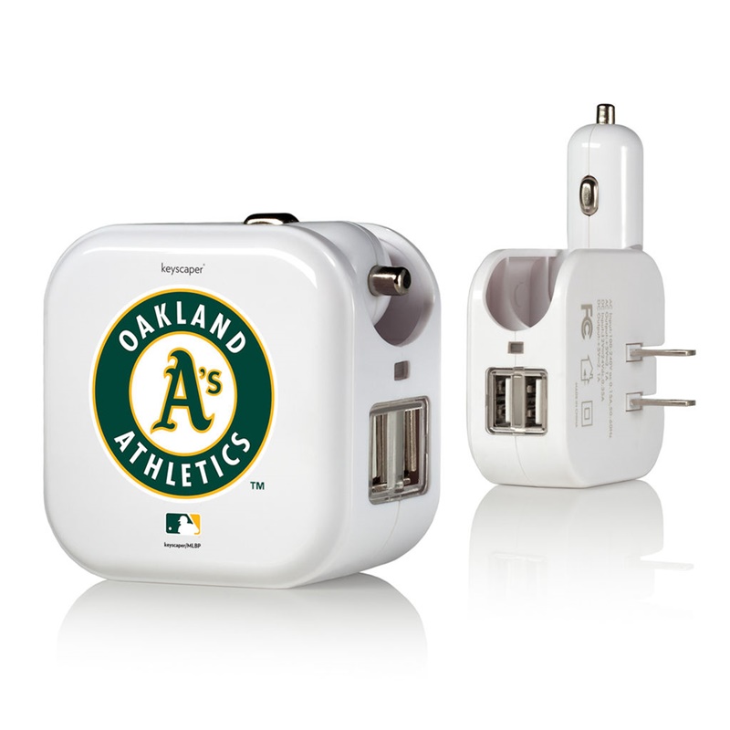 Oakland Athletics White 2-In-1 USB Charger