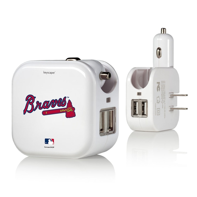 Atlanta Braves White 2-In-1 USB Charger