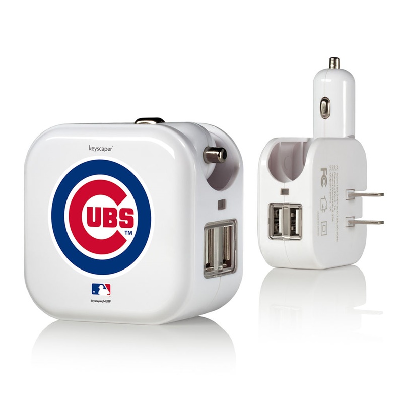 Chicago Cubs White 2-In-1 USB Charger