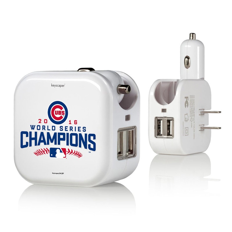 Chicago Cubs White 2016 World Series Champions 2 in 1 USB Charger