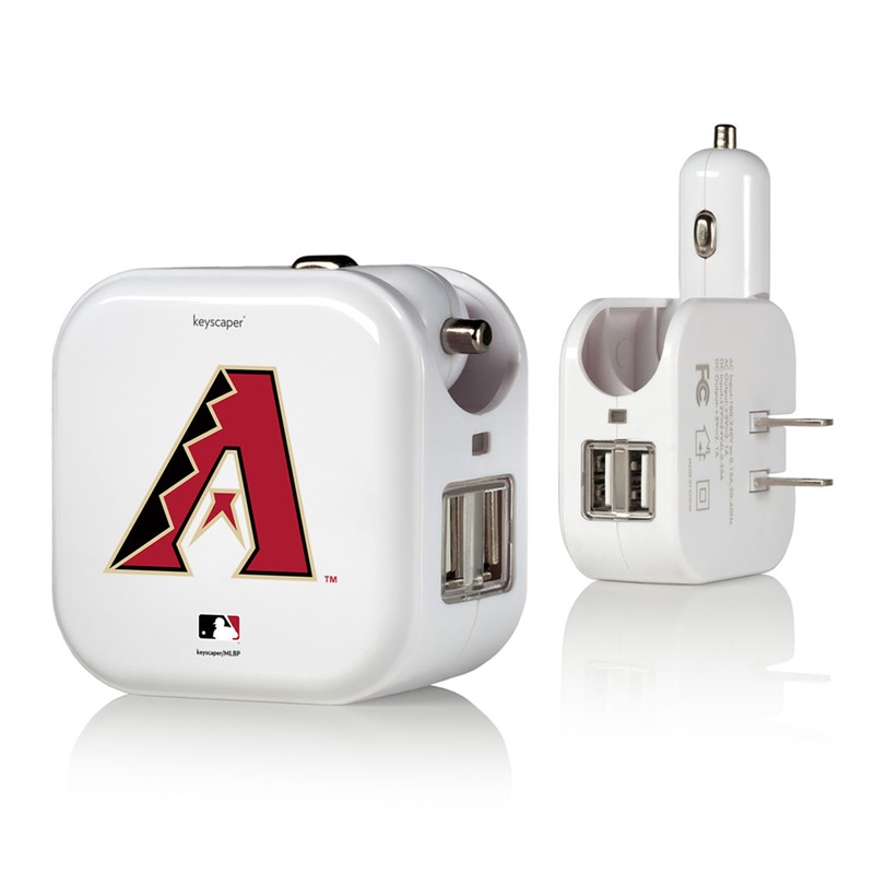 Arizona Diamondbacks White 2-In-1 USB Charger