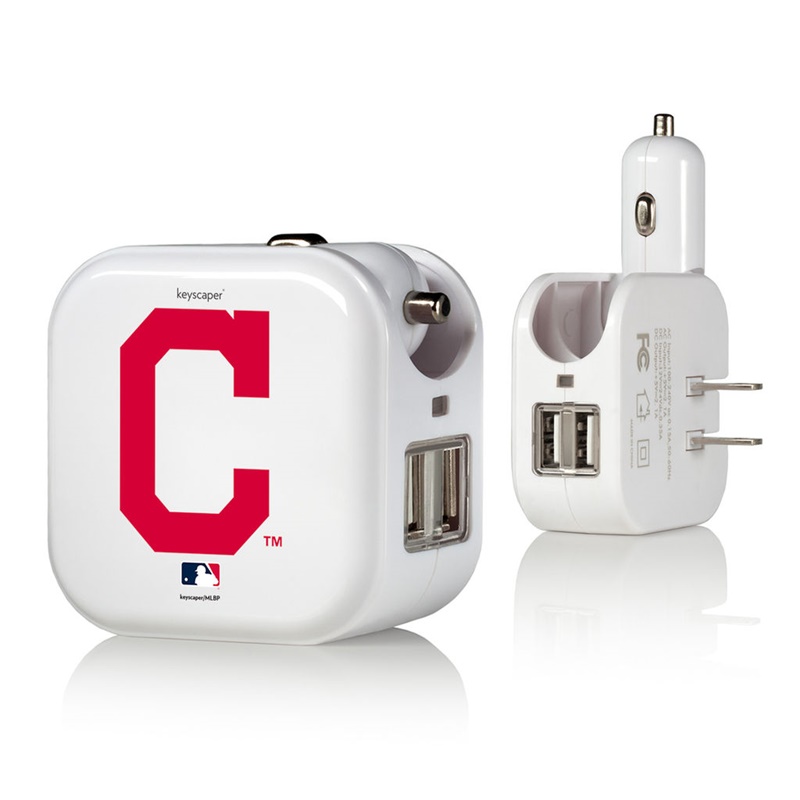 Cleveland Indians White 2-In-1 USB Charger