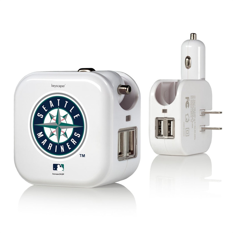 Seattle Mariners White 2-In-1 USB Charger