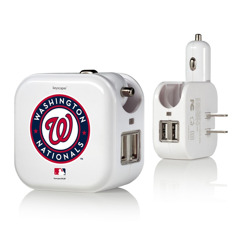 Washington Nationals White 2-In-1 USB Charger