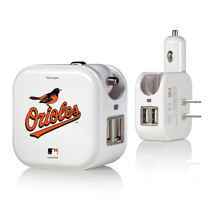 Baltimore Orioles White 2-In-1 USB Charger