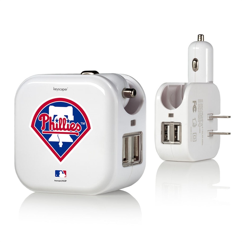 Philadelphia Phillies White 2-In-1 USB Charger