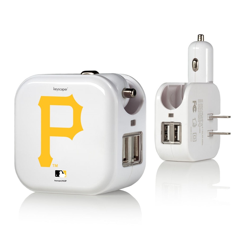 Pittsburgh Pirates White 2-In-1 USB Charger