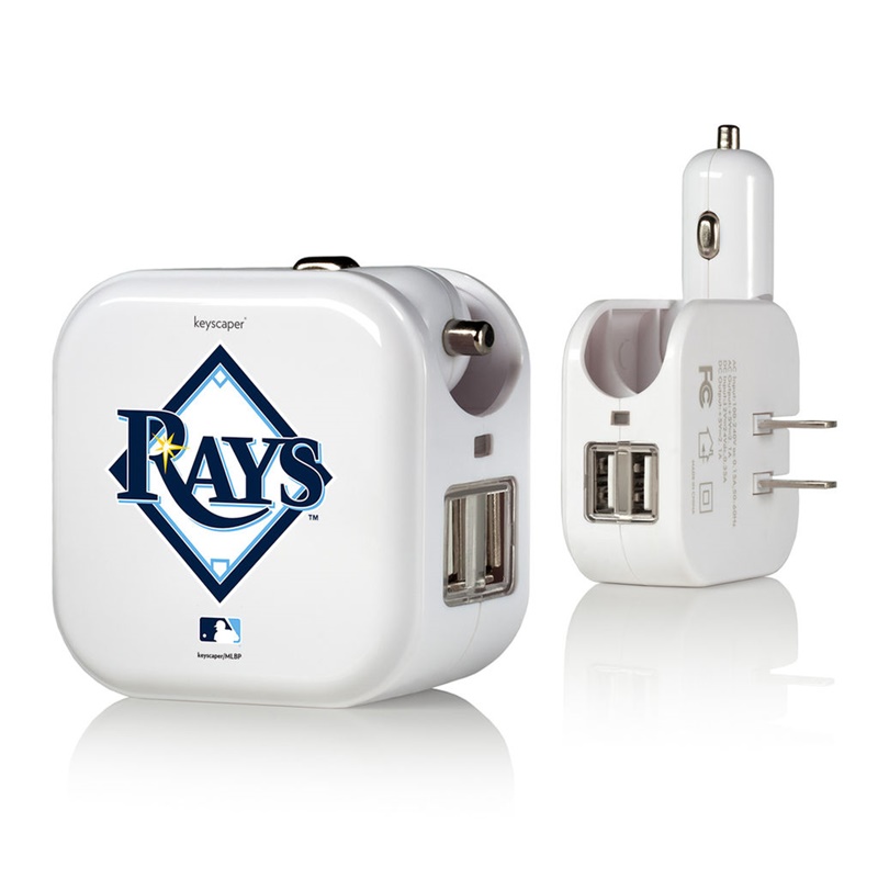 Tampa Bay Rays White 2-In-1 USB Charger