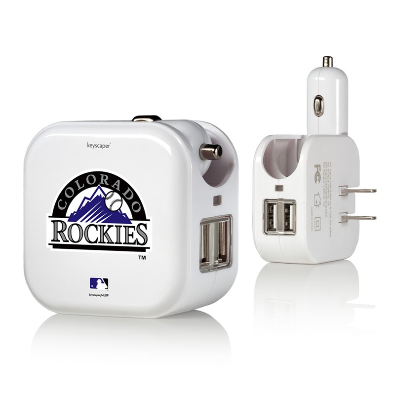 Colorado Rockies White 2-In-1 USB Charger