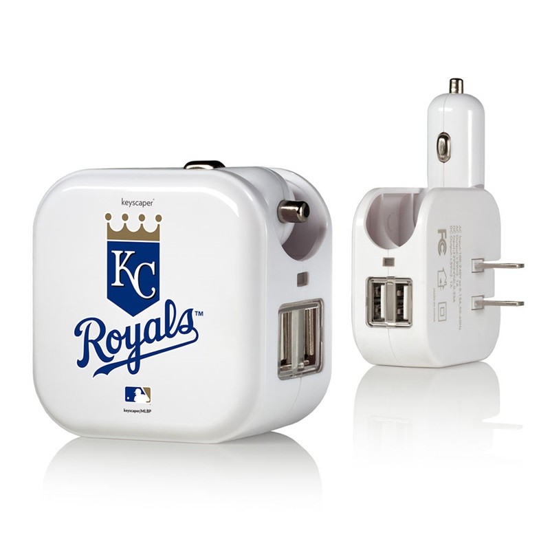 Kansas City Royals White 2-In-1 USB Charger