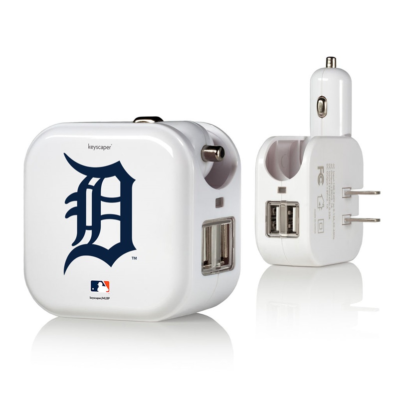 Detroit Tigers White 2-In-1 USB Charger