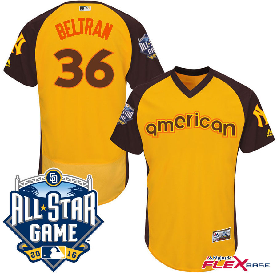 2016 MLB All-Star American New York Yankees #36 Carlos Beltran Gold Home Run Derby Flex Base Jersey