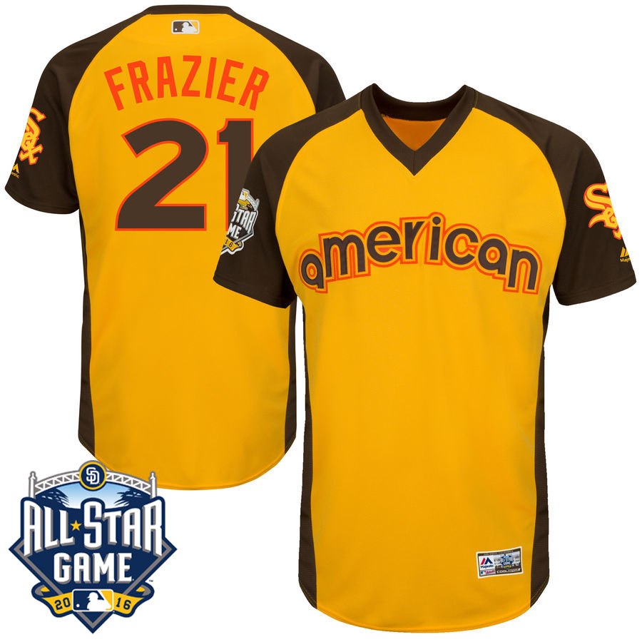 2016 MLB All-Star American Chicago White Sox Todd Frazier #21 Yellow Home Run Derby Cool Base Jersey