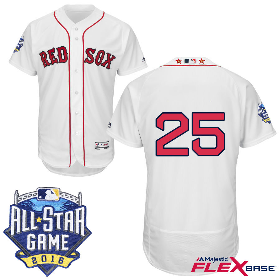 Boston Red Sox #25 Jackie Bradley Jr. White 2016 MLB All-Star Game Patch Flex Base Jersey