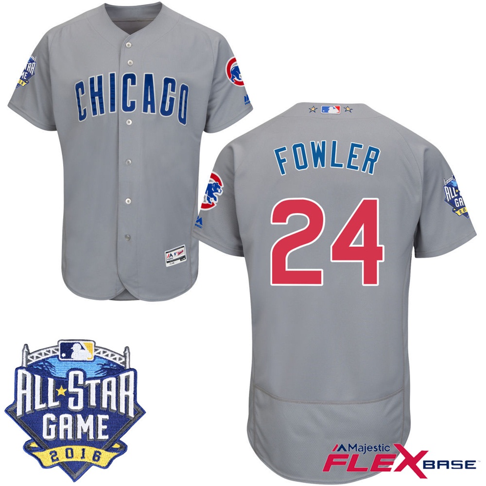 Chicago Cubs #24 Dexter Fowler Gray 2016 MLB All-Star Game Patch Flex Base Jersey