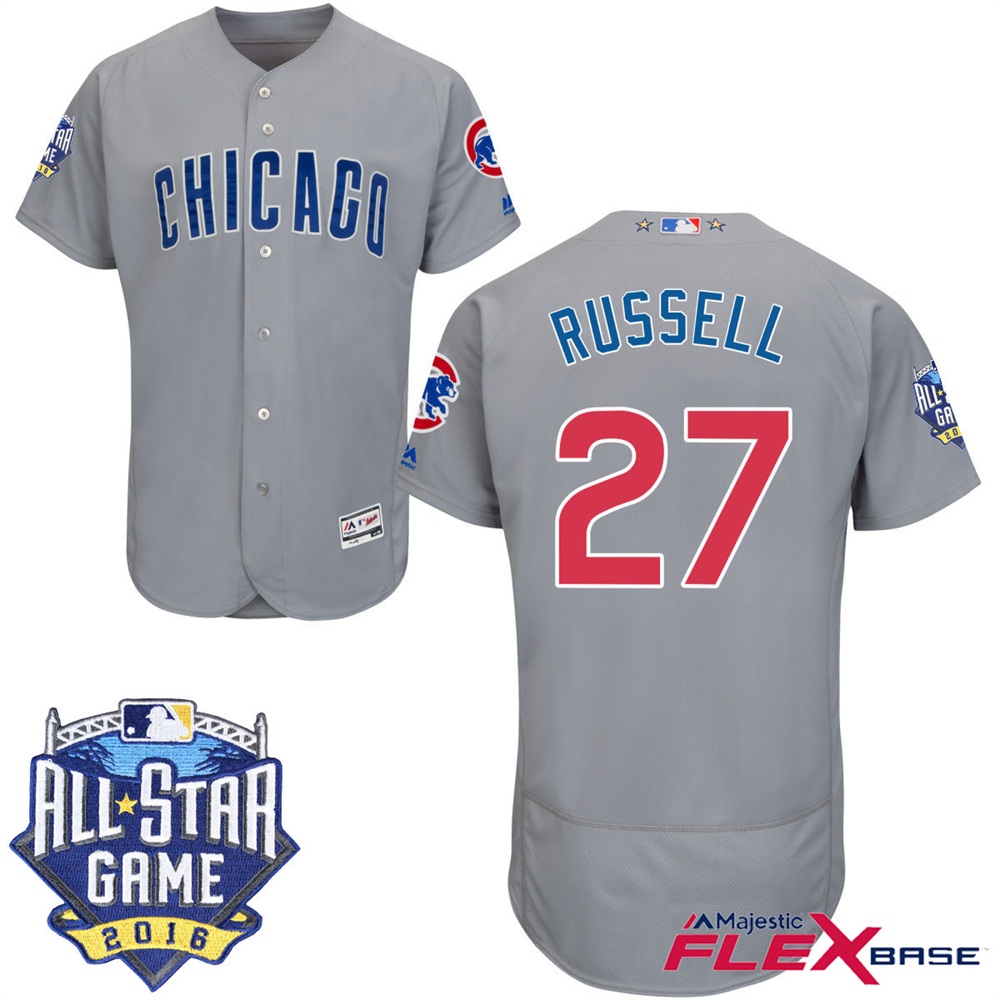 Chicago Cubs #27 Addison Russell Gray 2016 MLB All-Star Game Patch Flex Base Jersey