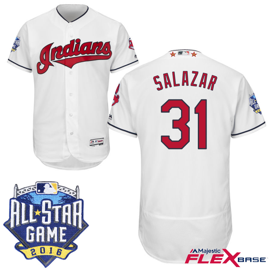 Cleveland Indians #31 Danny Salazar White 2016 MLB All-Star Game Patch Flex Base Jersey