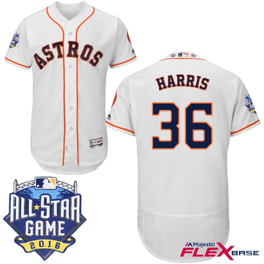 Houston Astros #36 Will Harris White 2016 MLB All-Star Game Patch Flex Base Jersey