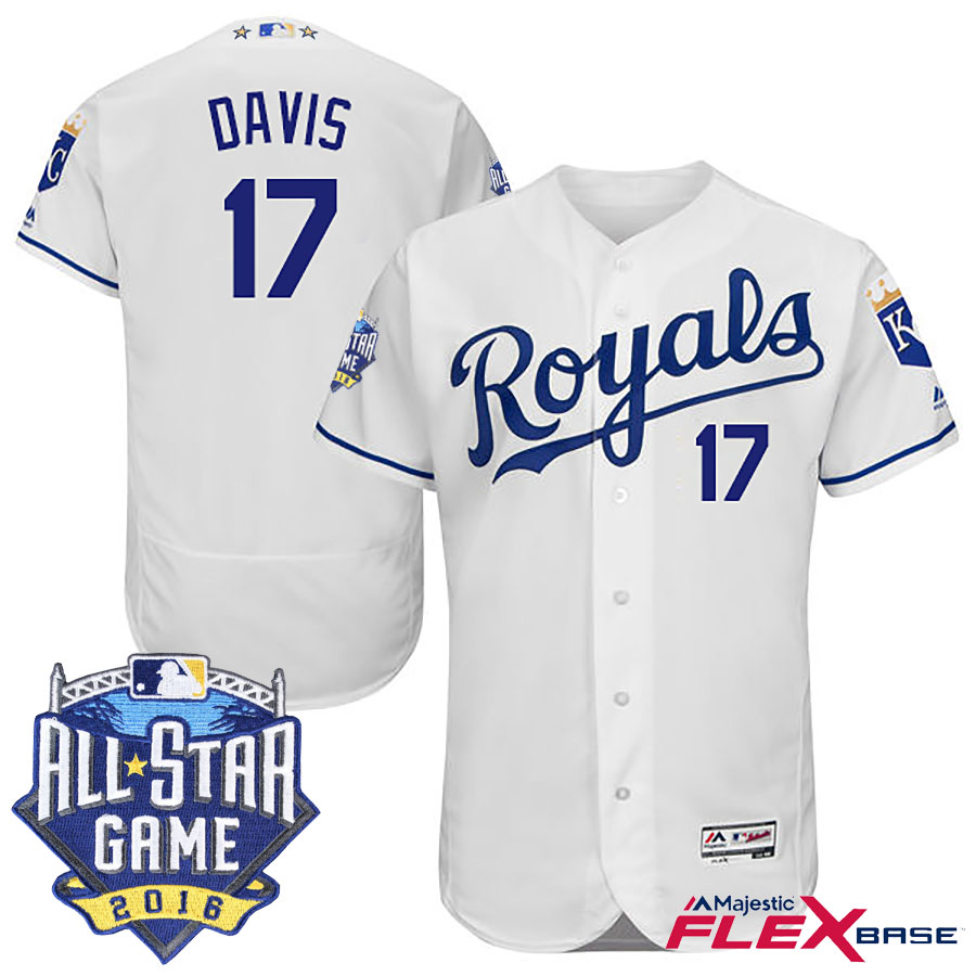 Kansas City Royals #17 Wade Davis White 2016 MLB All-Star Game Patch Flex Base Jersey