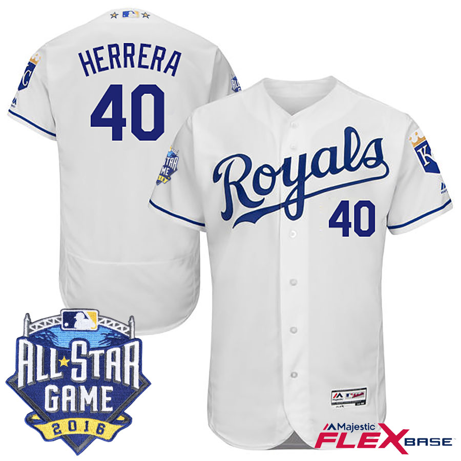 Kansas City Royals #40 Kelvin Herrera White 2016 MLB All-Star Game Patch Flex Base Jersey