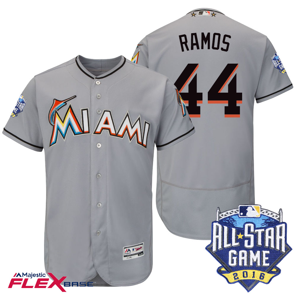 Miami Marlins #44 A.J. Ramos Gray 2016 MLB All-Star Game Patch Flex Base Jersey